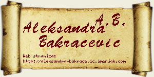 Aleksandra Bakračević vizit kartica